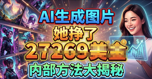 AI生成图片挣美金,内部方法大揭秘,0门槛