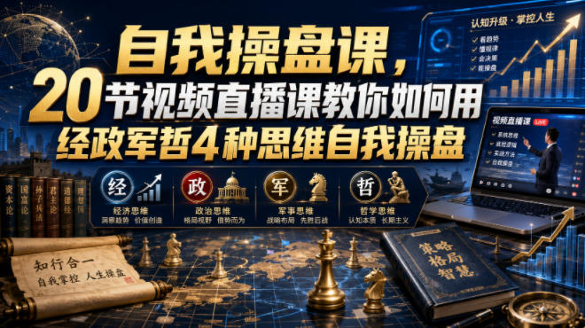 自我操盘课,20节视频直播课教你如何用经政军哲4种思维自我操盘(更新0924)